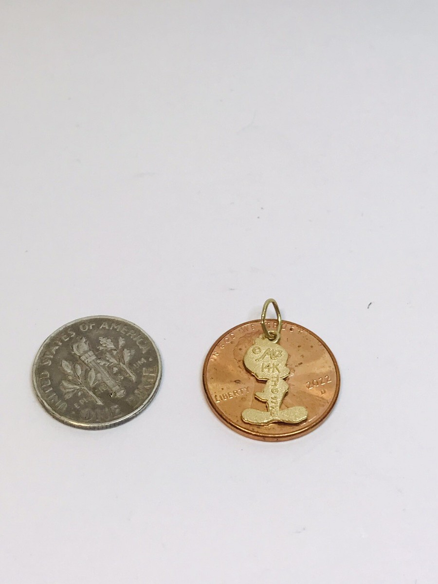 Tweety Bird Yellow Canary 14K Gold Pendant Warner Brothers