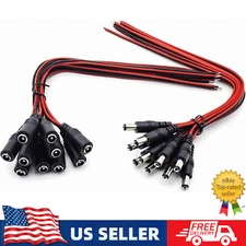 40 Pcs DC Power Cable 12V 5A Plugs 20*Male+20*Female Connectors for CCTV Camera