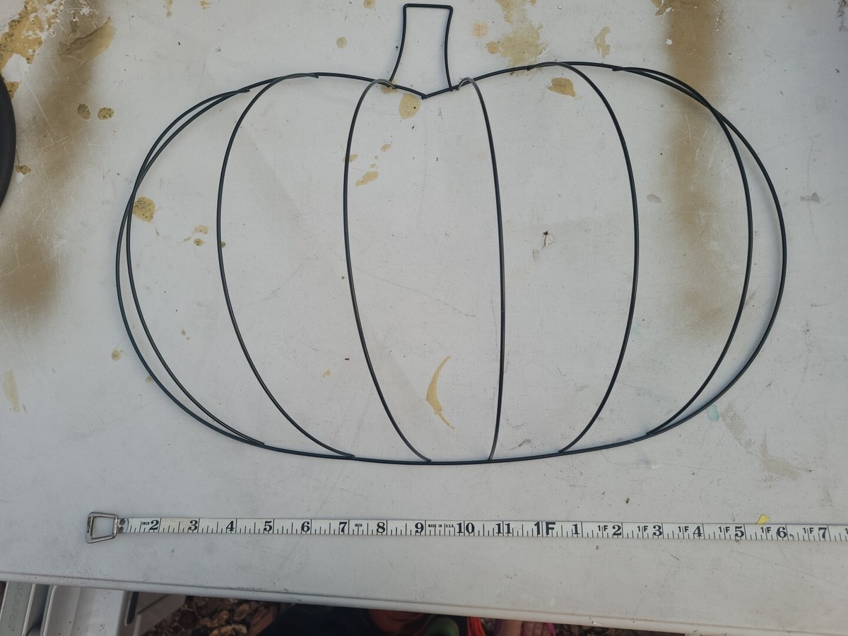 2- Large Pumpkin Metal 3D Wreath Form DIY Deco Mesh Burlap Frame Fall Autumn