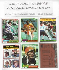 1981 TOPPS FOOTBALL 401 to 528  / SEE DROP DOWN MENU FOR CARD YOU WILL RECEIVE
