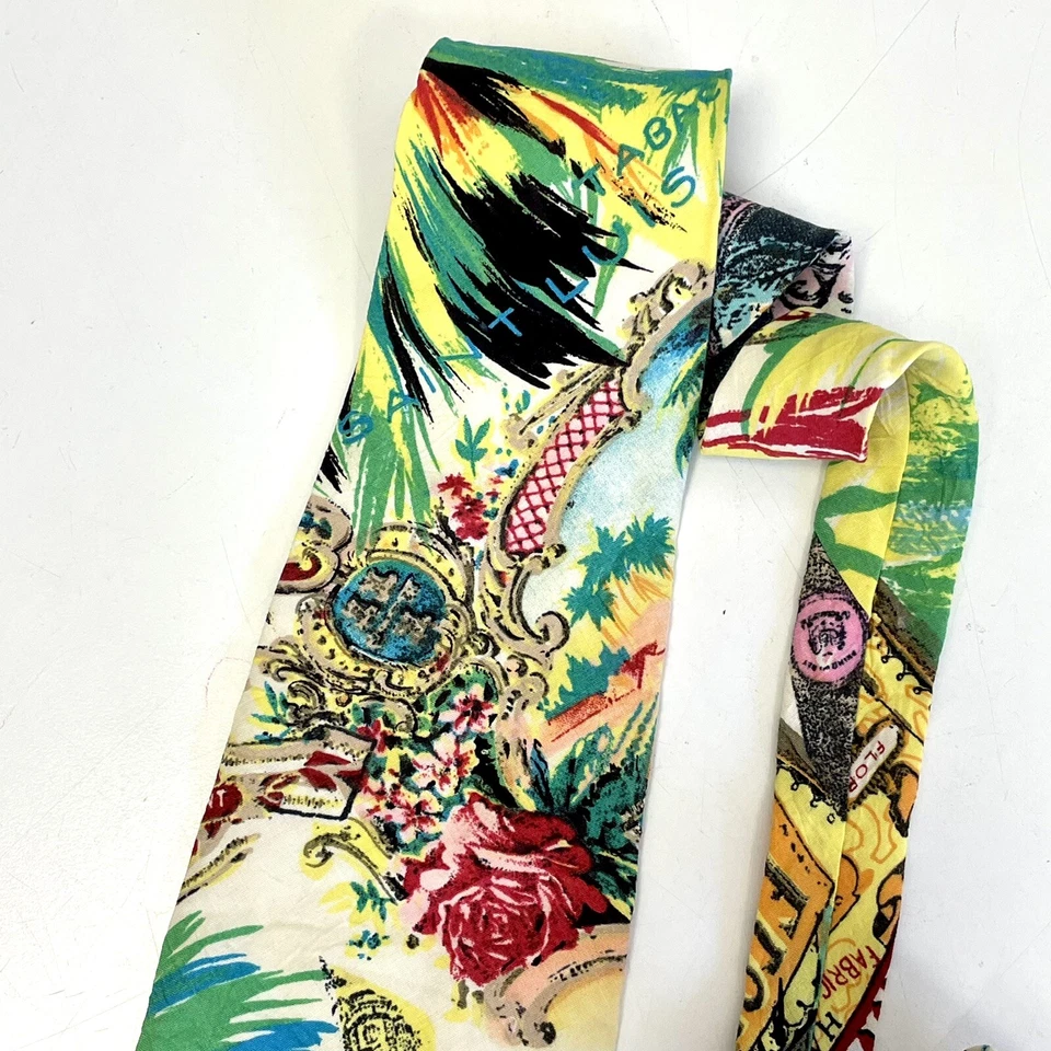 Lote de 2 corbatas de rayón JAMS WORLD de colección de cigarros cubanos corbata de playa hawaiana Foto 2 de 4