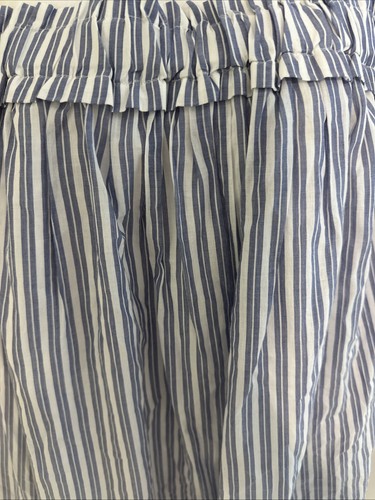 NWT J. Crew Blue White Cotton Voile Ruffle Stripe Midi Dress XL $138 - Picture 7 of 12