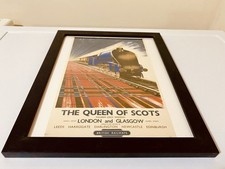 The Queen of Scots Vintage British Rail Travel Framed Print Railway 12&rdquo; x 10&rdquo;