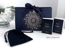 Genuine Chanel Limited Edition Origami Gift Bag & Bleu Bottle Charm & Samples