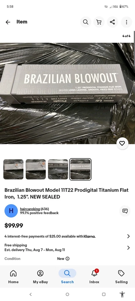 Plancha Brasileña Blowout Modelo 11T22 Prodigital Titanio, 1.25". NUEVO PRECINTADO Foto 2 de 2