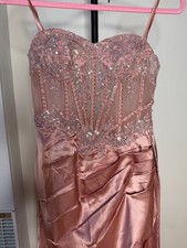NWT Formal Satin Sequins Bustier Bridesmaid Prom Gown dress, SIZE 0