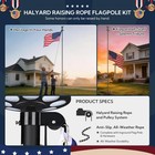 Yescom 30' Sectional Aluminum Flag Pole Kit w/ Solar Light US Flag Eagle Topper — photo 8