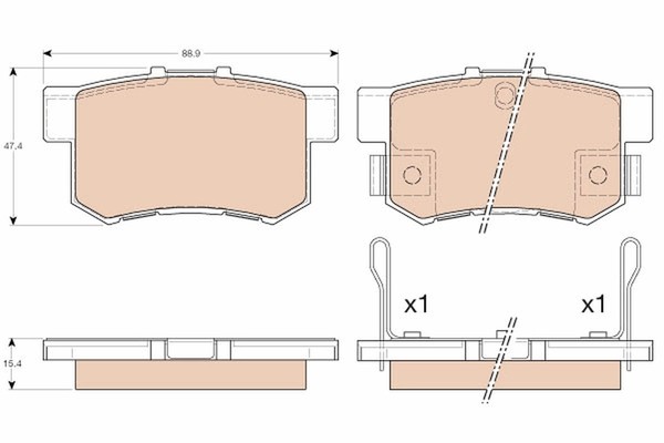 NEU - TRW GDB3175 Bremsbelagsatz, Scheibenbremse FüR Honda MG Rover-image
