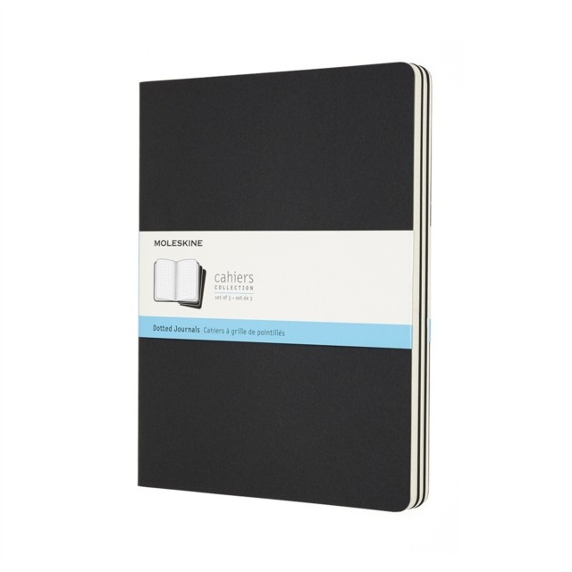 Set Of 3 Moleskine Extra Large Dotted Cahier Journals Black (Paperback Book)