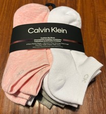 Calvin Klein NO SHOW Women Socks 6-Pairs Half Cushion Ankle Size 4-10 Multicolor