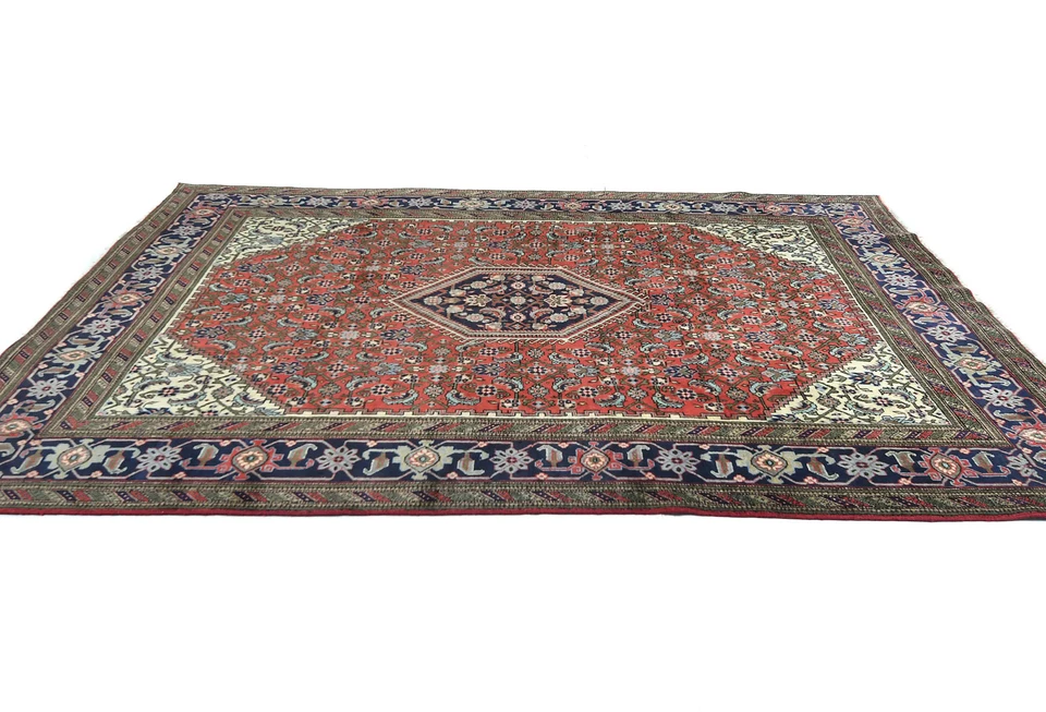 Винтажный ручной работы восточный ковер 7 x 10 футов геометрический классический декор спальни ковер - Изображение 4 из 4