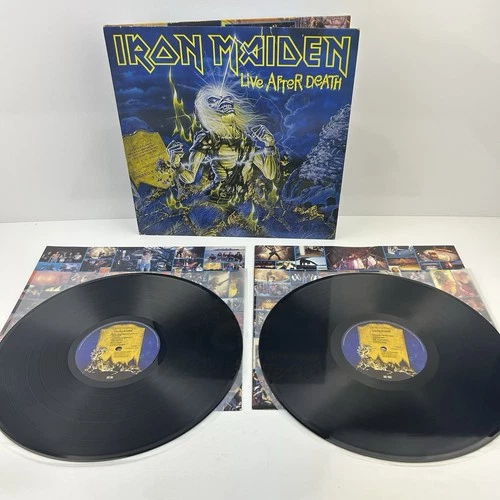 Iron Maiden Live After Death Double LP Vinyl EX/VG+ 1985 Wally Record Album RIP1