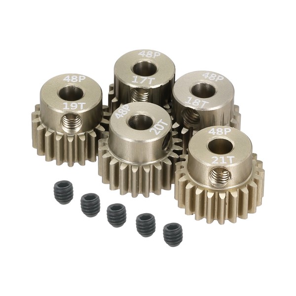5Stk Rc 48DP Motor Ritzel Getriebe 3.175Mm Welle 17T/18T/19T/20T/21T ZahnräDer-image