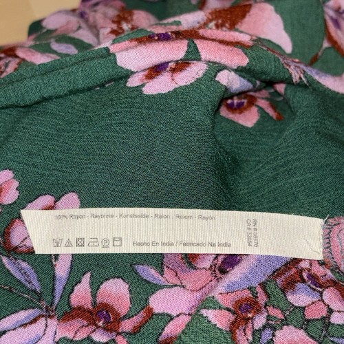 Free People Vestito Donna Xsmall Verde Rosa Floreale Giardino Festa Maxi Boho Fairycor - Foto 13 di 15