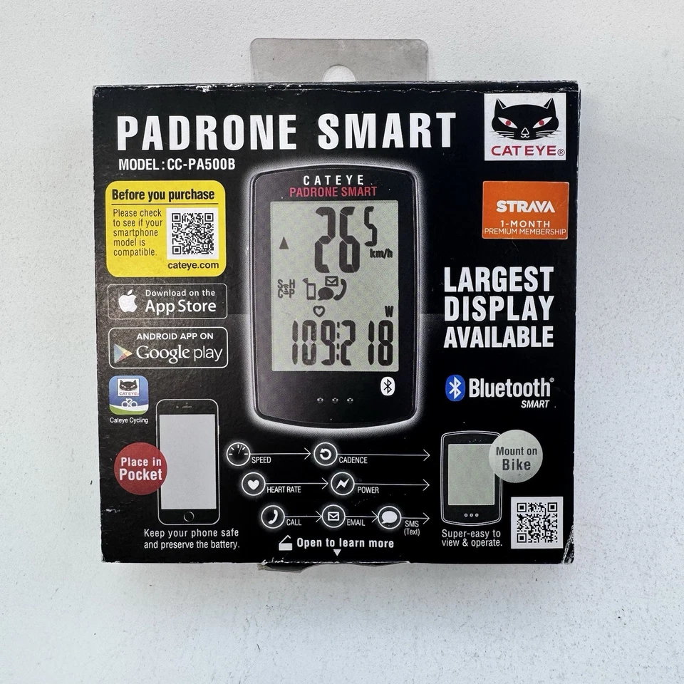 New CatEye Padrone Smart Cycling Computer Bluetooth CC-PA500B Black Open Box A57 - Image 3 of 4