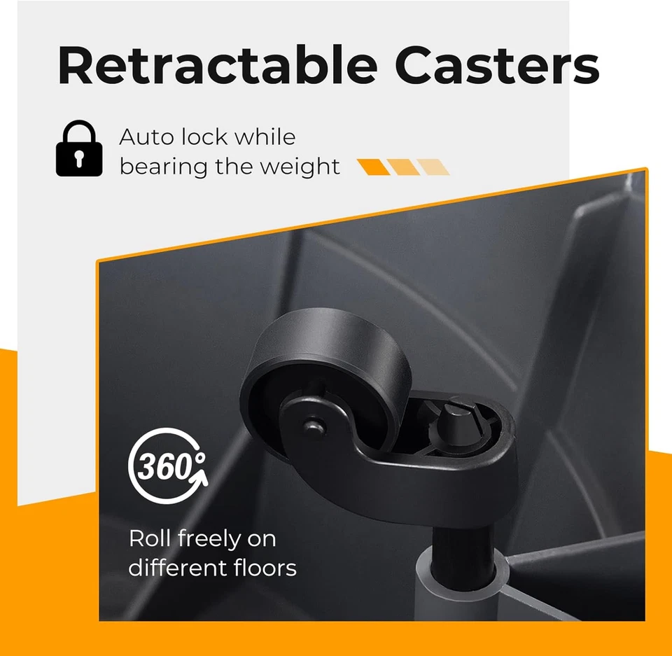Rolling Step Stool, Library Stool W/Non-Slip Platform, Thick Rubber Ring, Outdoo - Image 4 of 4