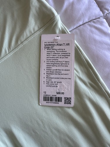 New Lululemon Align High-Rise Crop 23" Size 12 Capri LW6BGLS KOGR Green NWT - Picture 4 of 9