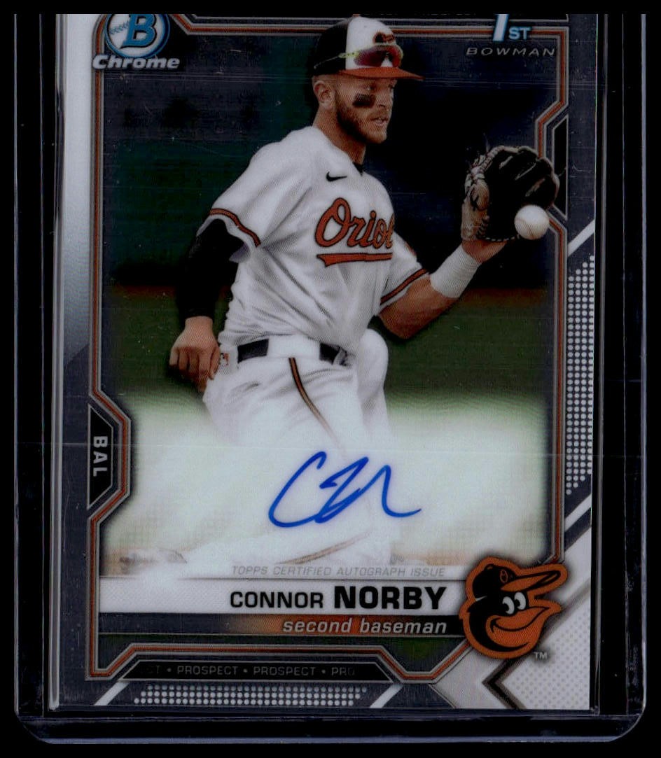Connor Norby 2021 Bowman Draft Chrome 1st Prospect Autograph