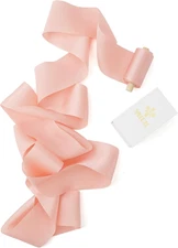 Blush Silk Ribbon - 2 Inch Pink Silk Hair Ribbon, 5 Yards on Spool - Perfect for