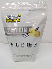 Ryno Power Vanilla Protein Powder Drink Mix, Non-GMO, 2 LBS