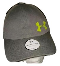 Under Armour Heatgear Youth Girls Strapback Hat Gray/Neon Green Logo NWT 19.99