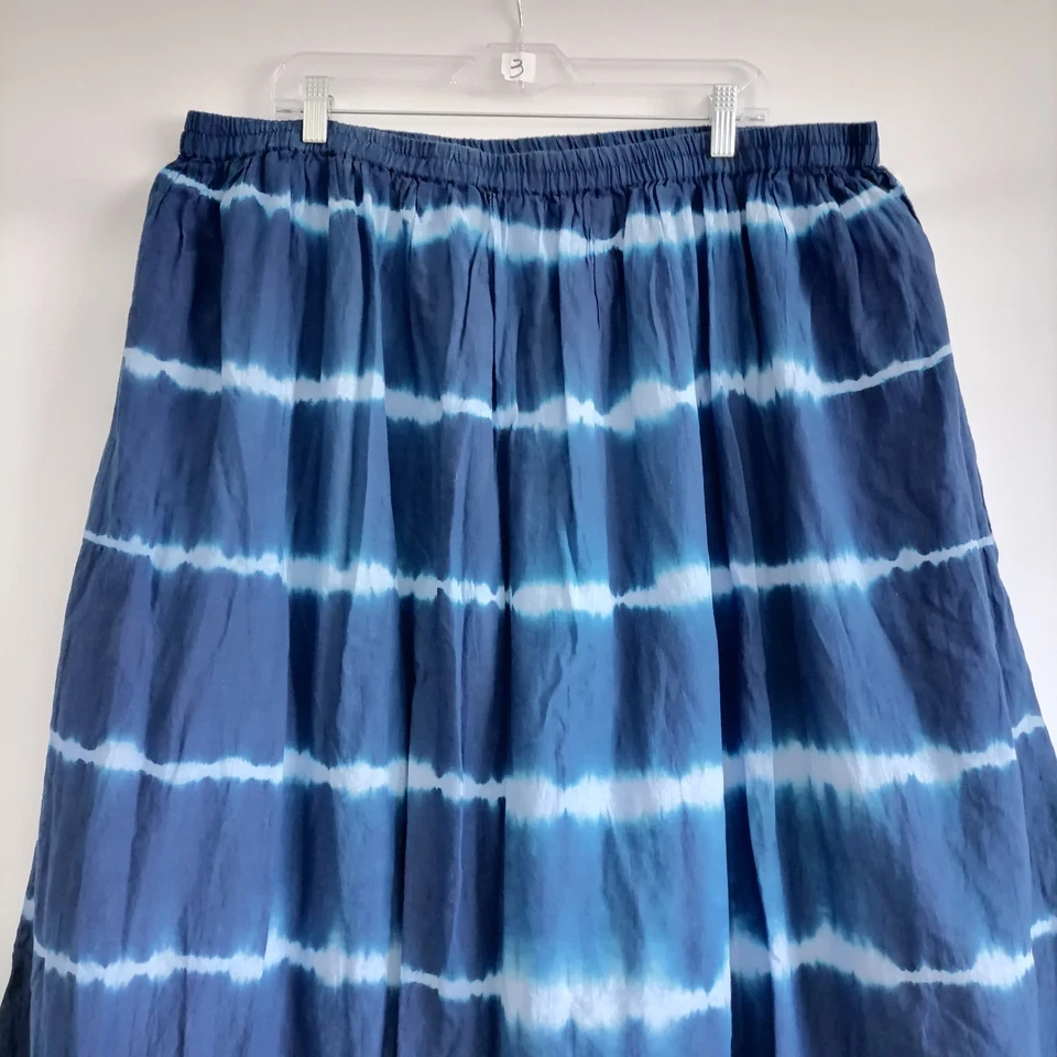 Falda acampanada Cato para mujer azul cintura elástica bruja tie dye talla 22/24W Foto 2 de 4