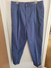 NWT Lands End Womens High Rise Straight Leg Trouser Pants Blue Dusk Size 18W