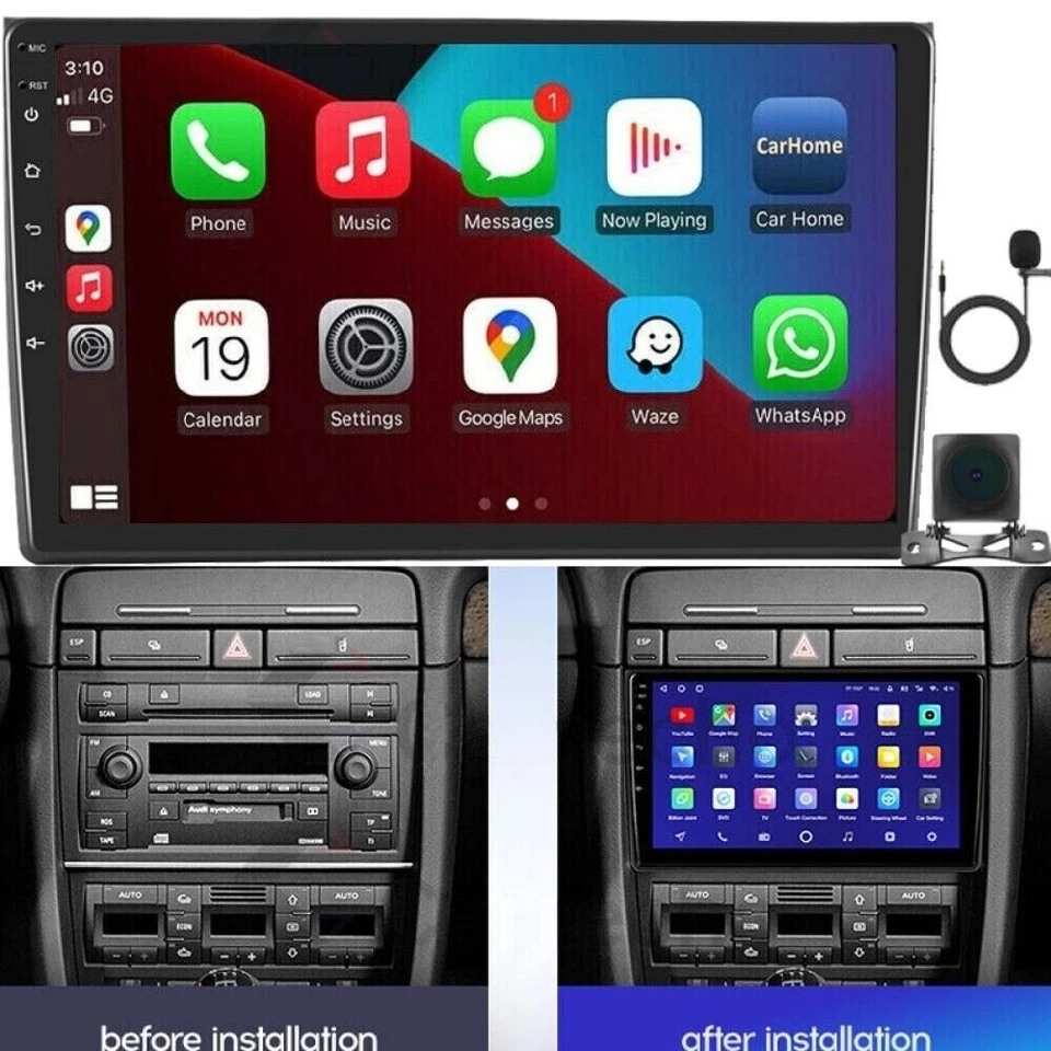Car Radio Stereo Android 13 9inch Wireless CarPlay GPSfor Audi A4 2000-2009 Foto 3 de 4