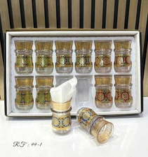 12 moroccan tea cups handmade traditionl zliige decor