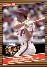 Mike Schmidt 1986 Donruss Highlights #36 Phillies FREE SHIPPING AutographDen