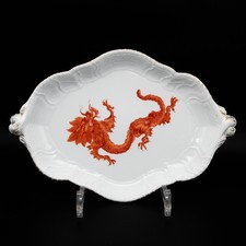 29 cm - Meissen Pfeifferzeit (4. Wahl) Tablett Ming-Drache Neubrandenstein 2218