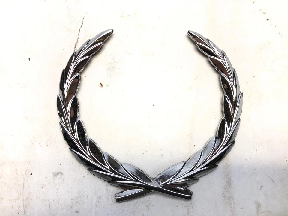 1980 - 93 Cadillac Eldorado Chrome Trunk Lock Cover Slider W/Wreath 20336943 - Image 2 of 4