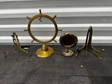 Brass Bell or Gong stand, Plate Stands Sailor Chime Dinner Stand Only