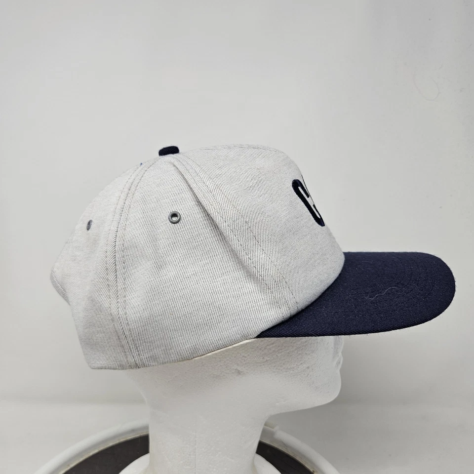 Gorra de colección CAT con logotipo bordado gris azul a presión para hombre ropa de trabajo años 90 EE. UU. Foto 3 de 4