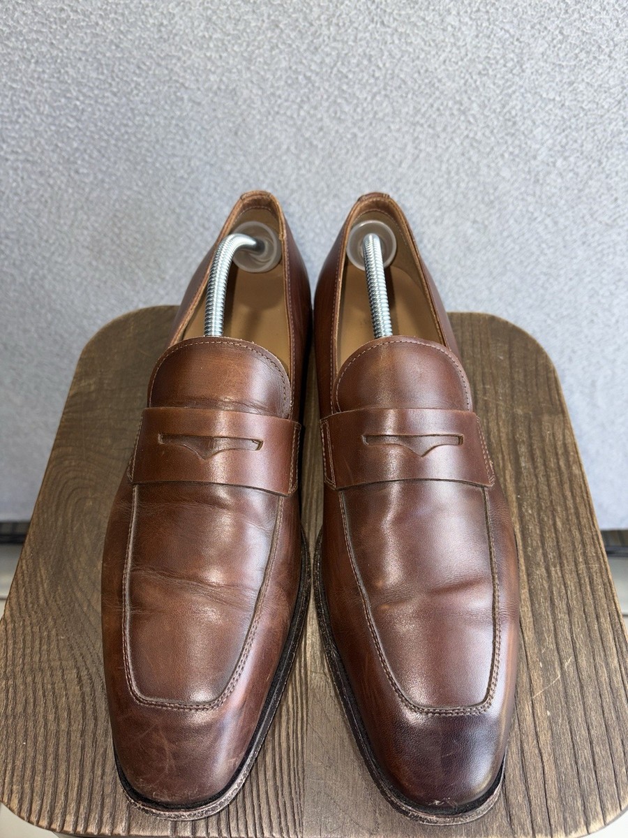 Mens Hugo Boss Derreck‎ Medium Brown Slip On Penny Loafers Dress Shoes Size 7 M Mens Hugo Boss Derreck Medium Brown Slip On Penny Loafers  main image 2