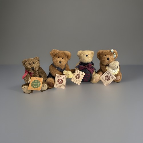 LOT of Four Vintage - BOYDS BEARS w HANG TAGS - PLUSH - NICE!!