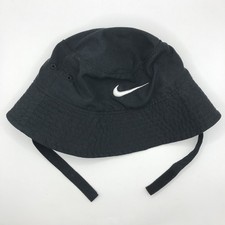 Nike Toddler Bucket Hat, Black, UPF 40 Sun Protection, Neck Strap, Child/kids