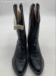 Cody James Boys Black Leather Pull On Mid Calf Cowboy Western Boots Size US 2Y