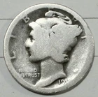 1919  Mercury Dime circulated 90% Silver
