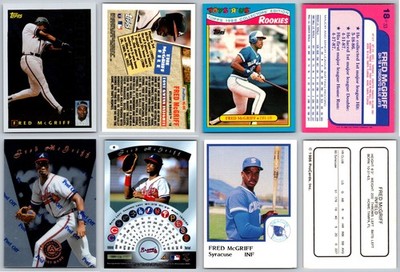 Fred McGriff 4 Card Lot - Blue Jays / Braves / 1987 RC - MANY LOTS AVAILABLE!!!