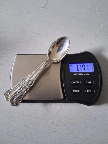 Lot Of 3 Gorham Floral Solid Sterling Silver Coffee Spoons 4" Antique Signed Old