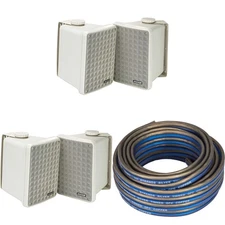 Kicker (2 Pair ) KB6B 2-Way Full Range Indoor Outdoor Speakers (Pair) Weather...