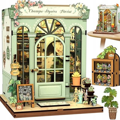 Book Nook Miniatur Puppenhaus Kit 3D-Holzpuzzle Bücherecke Modellbausatz Mit LED
