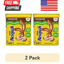 2 Pack Nestle Nesquik No Sugar Added Chocolate Powder , 16oz Each