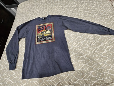 #ad Marathon Apparel Men#x27;s L Gray Long Sleeve Graphic Print Crew Neck T Shirt $28.00