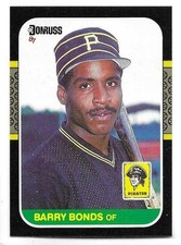 BARRY BONDS 1987 DONRUSS ROOKIE CARD NEAR MINT+ CONDITION. rookie card picture