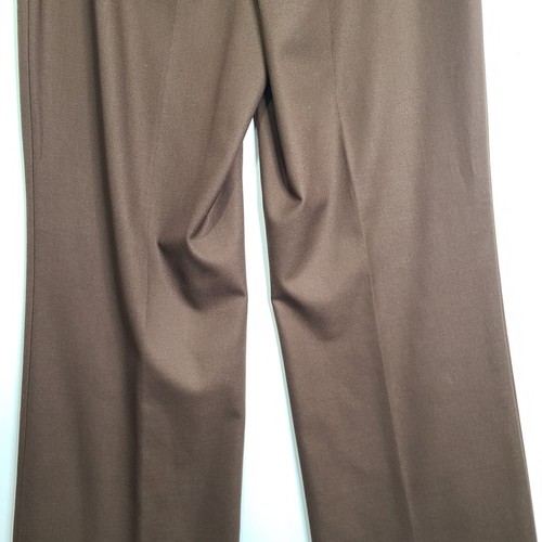NWT HallHuber Womens 12 Brown Twill Wide Leg Dress Pants - Picture 15 of 18