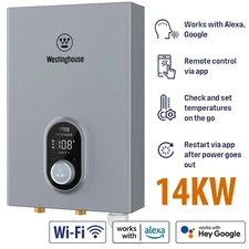 Westinghouse 14kW Tankless Water Heater Electric 240V Voice Control Instant Hot