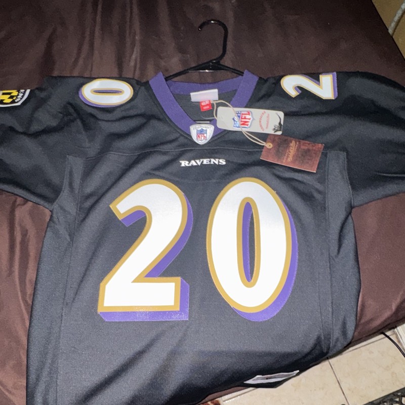 Reebok Baltimore Ravens Ed Reed #20 NFL Football Jersey Black Purple Gold