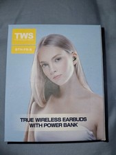 TWS BTH-F9-5 BLACK COLOR TRUE WIRELESS SMART TOUCH EARBUDS WITH POWER BANK NEW